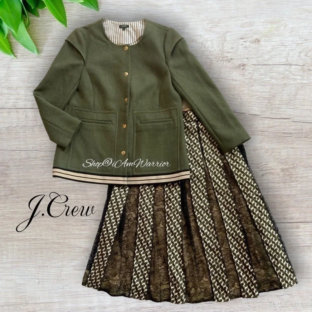 J.Crew RARE vintage olive wool snap front jacket *shop@iamwarrior